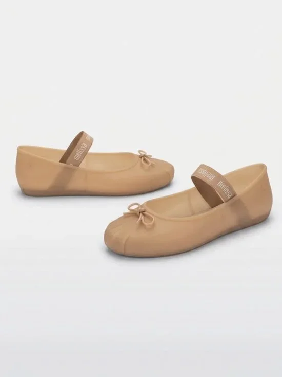 New Melissa Sophie Ballet Jelly Flats in Nude Tan Size 8 - Picture 2 of 5
